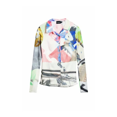 Image de Desigual Collage Buttoned Chemisier multicoloured, Femme, Taille: XS, Multi coloured