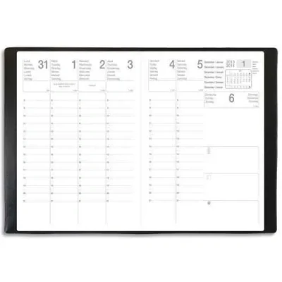 Image de EXDI Agenda Semainier Orphée 16 x cm 1S / 2P Noir