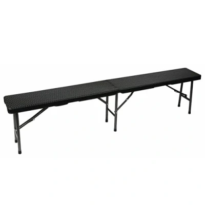 Image de Perel Banc Pliant, résistant aux intempéries, avec poignée, Aspect rotin, Max. 400 kg, Noir