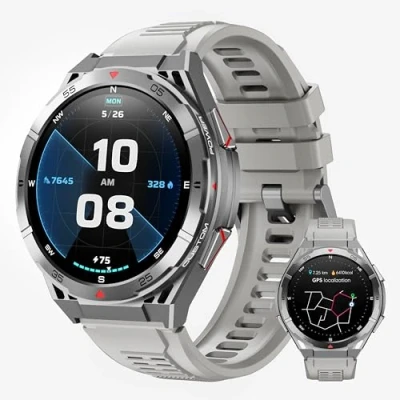 Image de OUKITEL BT12 Montre Connectée Homme, Écran AMOLED de 1,43 Pouces, Surveillance la Fréquence Cardiaque, Mode Sport 150 +, Batterie 480mah. GPS pour iOS et Android.