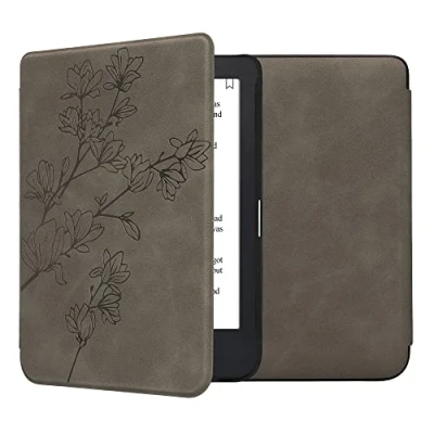 Image de kwmobileÉtui Compatible avec Kobo Clara 2E Coque Étui à Rabat magnétique tabletteeReader Similicuir Gris