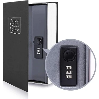 Image de Coffre fort Secret, Ohuhu Discret pour Dictionnaire avec Verrou à Combinaison, en Forme de Livre, Cachette Secrete Espèces, Bijoux et Clé, Cadeau Famille Amis