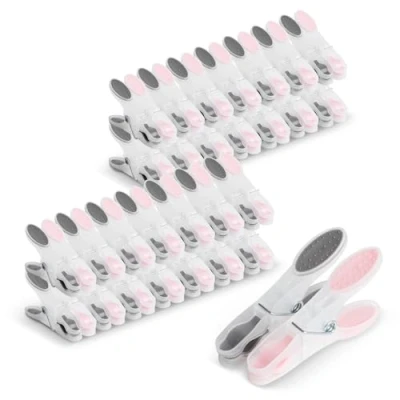 Image de Romon Pince a Linge, Lot de 60 Epingle Linge Pinces à Exterieur, pour Corde Multicolores Clips Ultra Grip Épingles Plastique Serviettes Underwears Vêtements