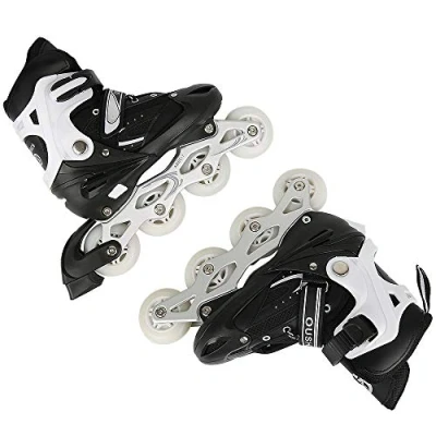 Image de Inline Skates 4 en 1 Patins à Glace Enfants Rollers pour et Adultes Roulement ACEB7 de Patinage réglables Code M Noir (Taille 35 38)