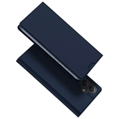 Image de DUX DUCIS [Skin Pro Series Case, Designed for Samsung Galaxy A55 5G, étui en Cuir PU avec Fente pour Cartes, de téléphone à Rabat Bleu