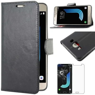 Image de ebestStar Coque Compatible avec Samsung J5 2016 Galaxy SM J510F Etui PU Cuir Housse Portefeuille Porte Cartes Support, Noir +Film Protection écran Verre Trempé [Appareil: 145.8 x72.3 x8.1mm 5.2&#039;&#039;]