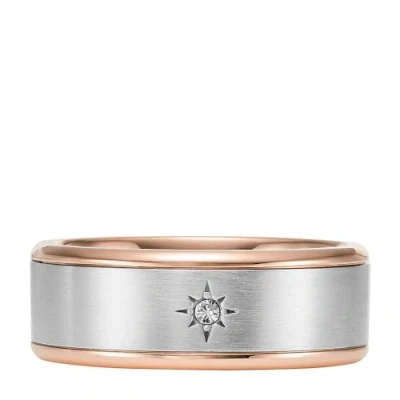 Image de Fossil Bague pour homme, acier inoxydable bicolore