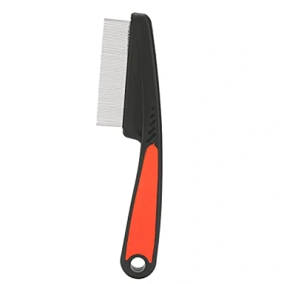Image de peigne à cheveux pour l&#039;élimination des poux, anti dérapant en acier inoxydable micro rainures poux dents arrondies éliminer les et pellicules tous types