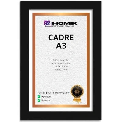 Image de HOMIK Cadre photo A3 au design classique élégant, pour décoration d&#039;intérieur