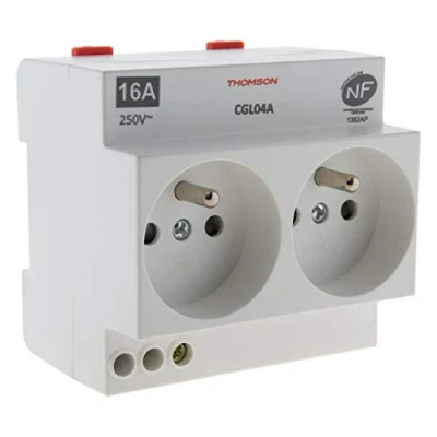 Image de Thomson Prise modulaire double NF 16A 2P+T