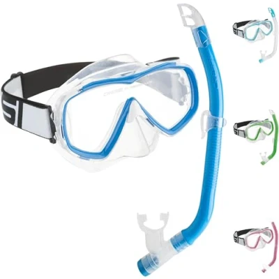 Image de Cressi Crg1B#Cressi Unisex Child C/Set Estrella Vip Jr Junior Snorkeling/Diving Combo Set Transparent/Blue, Uni