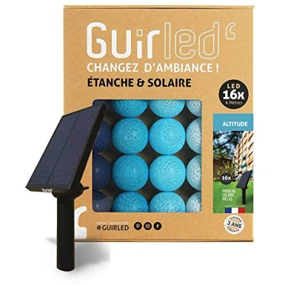 Image de GuirLED Guirlande d&#039;extérieur boules lumineuses Guinguette LED Étanche IP55 Panneau solaire haut rendement ON/OFF automatique 16 3m Altitude