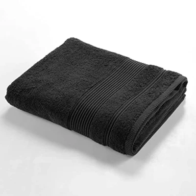 Image de douceur d&#039;intérieur, Drap de Bain (90 x 150 cm) Tendresse Noir, Eponge Unie
