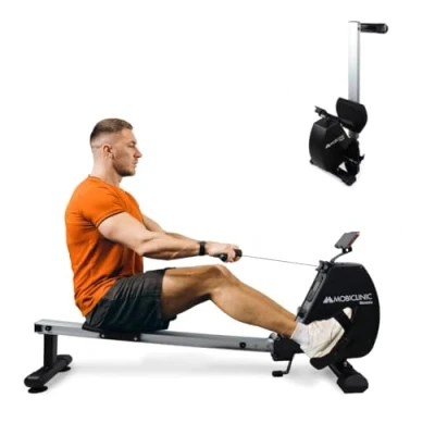Image de Mobiclinic® Fitness, Rameur, RowFit, 8 Niveaux de résistance, Silencieux, Résistance magnétique, écran LCD, Support pour téléphone Portable, jusqu&#039;à 120 kg, Roue d&#039;inertie 6 Home Gym
