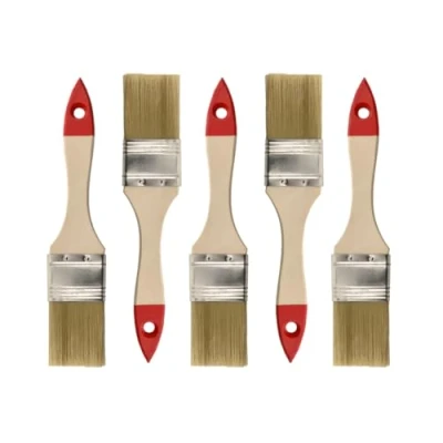 Image de HARDY WORKING TOOLS M7 Set de pinceaux plats 5 pièces, Largeur 1.5 pouce à peindre avec manche en bois, pinceau peinture 5PCS, série *30*, A0200 300515