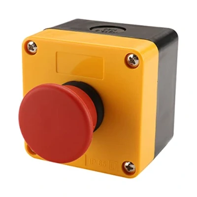 Image de Baomain Red Sign Interrupteur à bouton poussoir d&#039;arrêt d&#039;urgence momentané résistant aux intempéries 660 V avec boîte