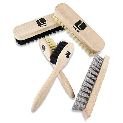 Image de Lenzen Set de Brosses à Chaussures I Kit 5 Pièces: 2 Polissage, pour Appliquer le Cirage, 1 Brosse Dure Nettoyage