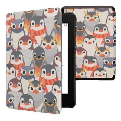 Image de kwmobile Etui Compatible avec Kindle Paperwhite 11e génération Étui à Rabat magnétique Tablette eReader Similicuir pour Gris Jaune Marron