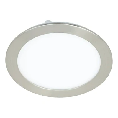 Image de Eglo connect.z Spot LED encastrable pour salle de bains Fueva Z, extra plat, Ø 165 mm, lampe ZigBee, contrôlable par appli et commande vocale, blanc chaud froid, dimmable, nickel mat, IP44