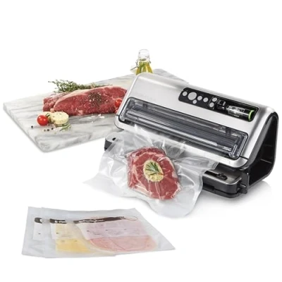 Image de FoodSaver machine sous vide automatisé et professionnel compartiment de rangement pour rouleau cutter fonction marinade inclus sacs mise assortis [FFS006X]