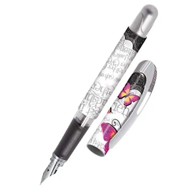 Image de ONLINE stylo à encre College Butterfly │ plume ergonomique pour l&#039;école moyenne, partie soft grip cartouches d&#039;encre standard rechargeable │idéal enfants