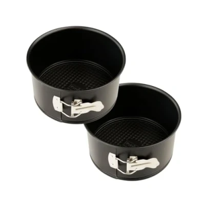 Image de Zenker 9915650 Lot de 2 moules à panettone, moule rond, pour gâteau charnière, a , gateau 18 cm ronds, Acier inoxydable, Noir, x 10