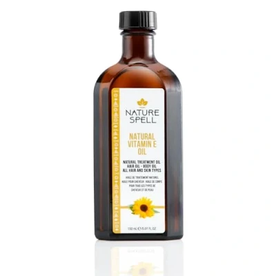 Image de Nature Spell Huile de Vitamine E Pour Cheveux &amp; Peau 150ml, Traitante Secs Abîmés Augmenter Clarté Douceur, Fabriquée au Royaume Uni