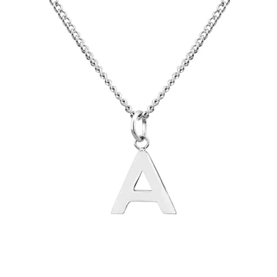 Image de GD GOOD.designs EST. 2015 Chaîne avec lettres argent Collier pour femmes toléré par la peau (pendentif A Z) I de en (A)