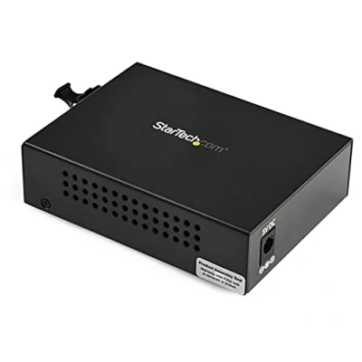 Image de StarTech.com Convertisseur de Média Fibre Multimode (MM) LC pour Réseau 10/100/1000 550m Gigabit Ethernet 850nm avec Émetteur Récepteur SFP (MCM1110MMLC)