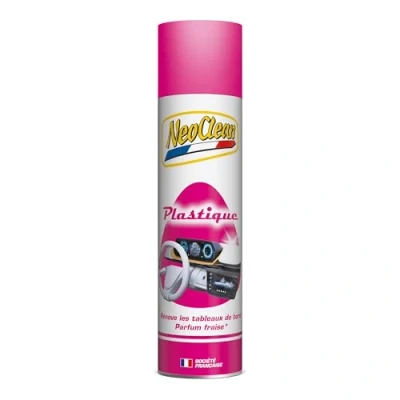 Image de NeoClean Rénovateur Plastiques Intérieurs 300 ml Parfum Fraise Ravive et Protège les Effet Antistatique Anti UV Fabriqué en France