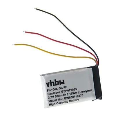 Image de vhbw Batterie Compatible avec JBL GO, GO BLK, FF Bluetooth Enceinte portative Remplacement pour GSP072035 (Li Polymer, 580mAh, 3.7V)