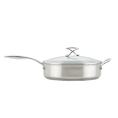 Image de Circulon Steelshield Sauteuse en acier inoxydable avec couvercle 30 cm/4,7 L à induction hybride anti adhésif et verre trempé, passe aux ustensiles métal, au four