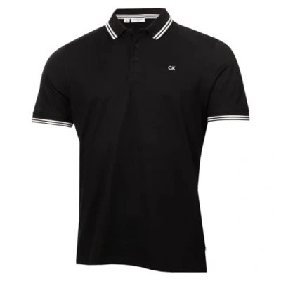 Image de Calvin Klein Hommes Campus 3 Bouton léger côtelée col Polo Pointe Noire XL