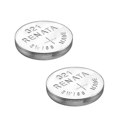 Image de 2 X Renata PILE montre Cell Suisse faite d’oxyde d&#039;argent 0% mercure Batterie bouton 1.55 V longue durée argenté, 321 (SR616SW)