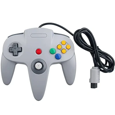 Image de OSTENT Filaire Contrôleur Gamepad Joystick Joypad Compatible pour Nintendo 64 N64 Console Jeux Vidéo Couleur Gris