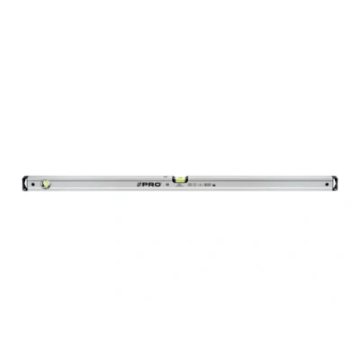 Image de PRO600 Niveau À Bulle avec Aimants 120cm Anodisé La Dureté 9 sur l&#039;échelle de Mohs Profil Ergonomique et ERS+ (Easy Reading System) a précis embouts Antichocs Couleur Argent