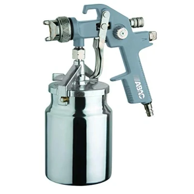 Image de ABAC Pistolet à Peinture G 551A, Aérographe avec Réservoir de 1 Litre, Buse en Acier Inoxydable 1,5 mm, Jet Rond ou Plat, Pression Max. 4 Bar