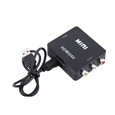 Image de PUSOKEI Digital HDMI to ,HD Video Converter, 720p/1080p Mini Composite Audio AV CVBS Adapter Converter,Support NTSC/PAL Format (Black)