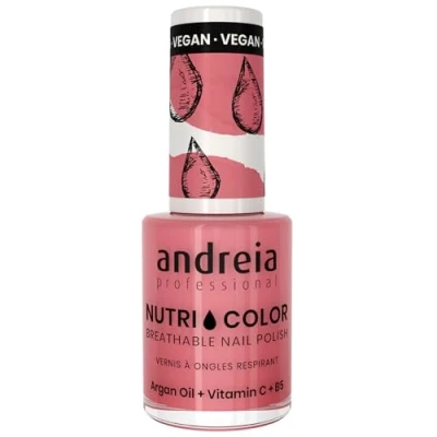 Image de Vernis à Ongles NutriColor, Finition Brillante, Tenue Longue Durée, Respirant, Couleur NC13 Rose d&#039;Andreia 10.5ml Nail Art DIY, Vegan et Non Testé sur les Animaux, Soin + en une Étape