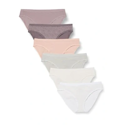 Image de Amazon Essentials Bas de bikini en coton (grandes tailles disponibles) Femme, Lot 6, Petits Motifs/Points, 48