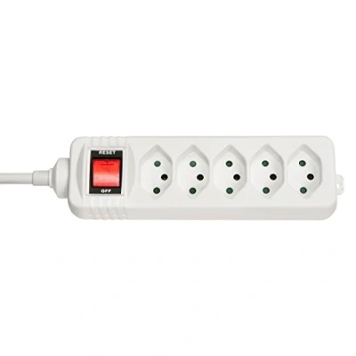 Image de Lindy 73167 Multiprise Suisse avec interrupteur, 5 prises, Blanc