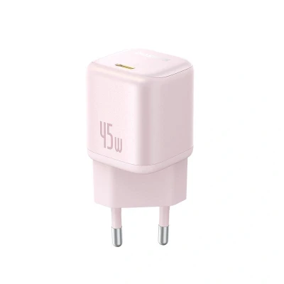 Image de Baseus chargeur rapide PicoGo GaN 45 W, de type C, mini portable ultra pour tablette iPhone Xiaomi Samsung rose