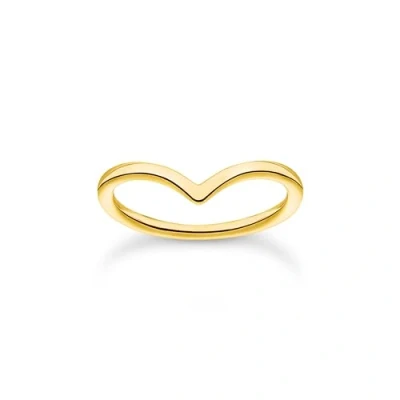 Image de THOMAS SABO TR2393 413 39 Bague en forme de V Argent sterling 925 plaqué or jaune 750, 54, sterling, Aucune pierre précieuse
