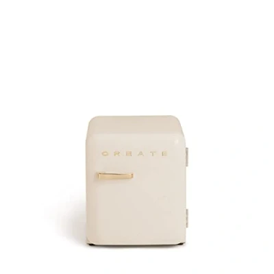 Image de CREATE / RETRO FRIDGE 50 GOLD/Réfrigérateur Blanc cassé avec Poignée Or/Pratique et fonctionnel, Matériaux résistants