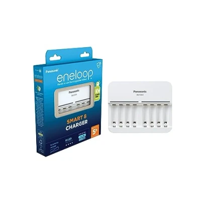 Image de eneloop Smart 8 Chargeur, pour 1 Piles Rechargeables AA/AAA, 5h de Temps Charge, 9 Fonctions sécurité