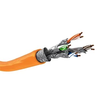 Image de Goobay 91888 CAT 7A Câble Réseau, S/FTP (PiMF), Orange, 100m Longueur
