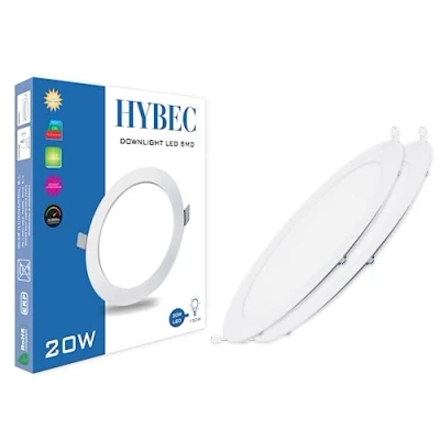 Image de HYBEC Spot LED encastrable 20W, Extra Plat, Salle de Bain, Plat Blanc Froid 6500ºK (Pack 2)