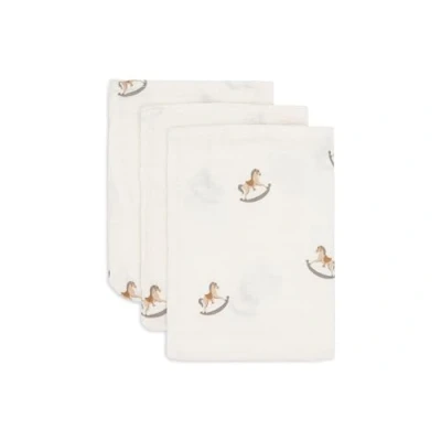 Image de Jollein Lot de 3 Gants toilette pour bébé Nostalgic Ride 15 x 20 cm 100% coton Certifié Oeko Tex