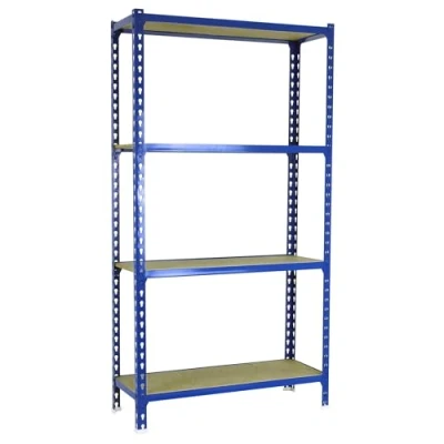 Image de Simon Rack Étagère Rangement et 4 Niveaux en Boix, 200 kg Capacité de Charge Point Flexion, 1500x1200x400 mm, Lourde, Garage, Bleu/Bois Maderclick