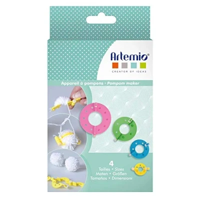 Image de Artemio Set 4 appareils à Pompons, 3,5 5,5 7 9 cm